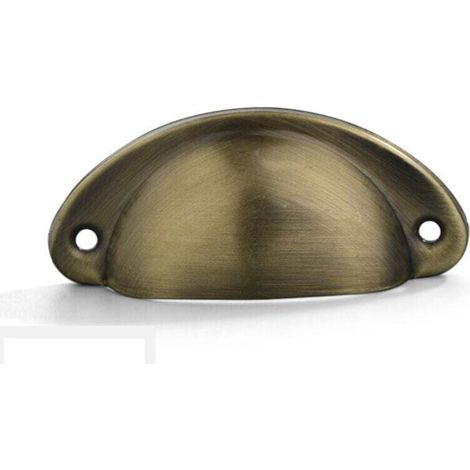 Küchenschrankgriff aus gebürsteter Bronze, 20 Stück, Schrankgriff, Möbelknopf, gebogener Eisen-Küchenschrankgriff zur Dekoration von Schminktischen, Schubladen und Möbeln