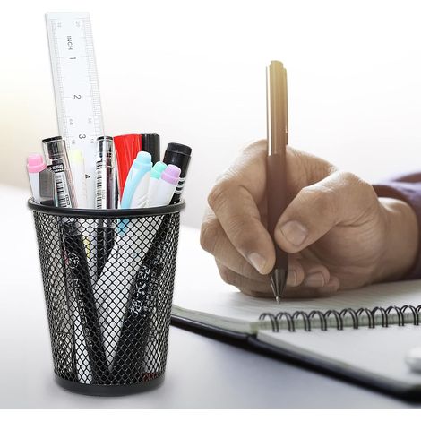 6 porte-stylos porte-crayons en maille porte-stylo en métal porte-pinceau de maquillage organisateur de stylo parfait pour l'école, le bureau ou la maison (1/4)