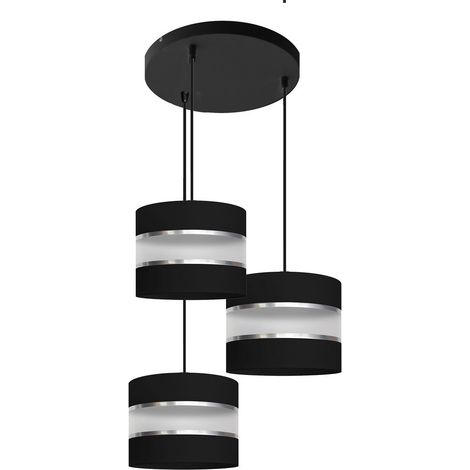 Helam HELEN Plafonnier Suspendu Cluster Noir, Argent 35cm (1/2)