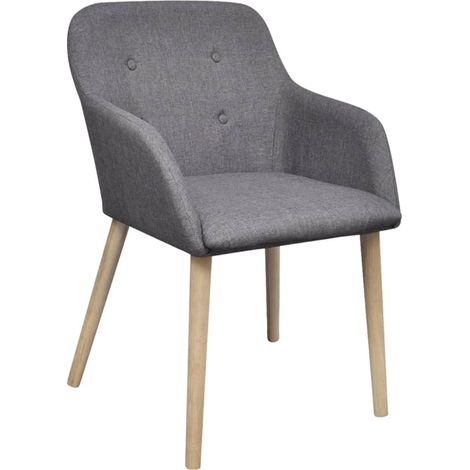Maison Exclusive - Sedie da Pranzo 6 pz Grigio Chiaro in Tessuto e Massello Rovere