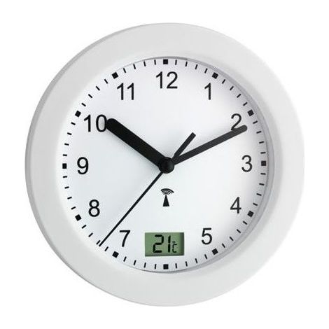 Tfa-Dostmann Orologio Radio da Bagno con Visualizzazione della Temperatura ad Altissima Precisione Fissato con 4 Grandi Ventose