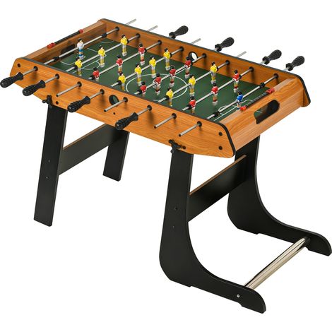 Futbolín con 22 Jugadores Juego de Mesa de Fútbol para Niños y Adultos con 2 Marcadores 98x42x62,5 cm Natural y Negro (1/5)