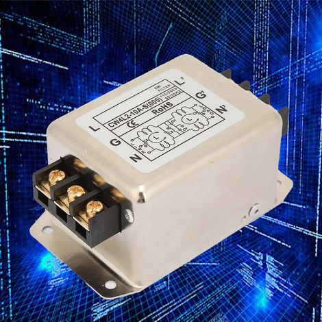 Borne de filtre EMI monophasée unipolaire bipolaire 115 V/250 V 10 A 50/60 Hz (1/5)