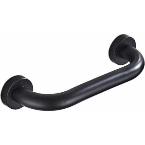 Barra de apoyo para baño, asa de seguridad para ducha, barra antideslizante de 30 cm para baño, bañera e inodoro (negra). (1/4)