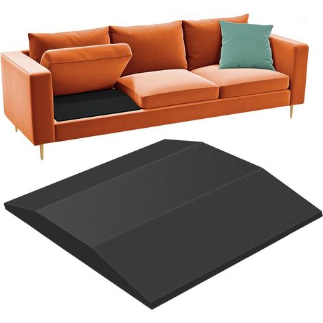 Set di 1 supporto trapezoidale nero per cuscino del divano (56 x 56 x 5 cm) in schiuma ad alta densità – Soluzione per riparare l'affossamento e sollevare la seduta (1/5)