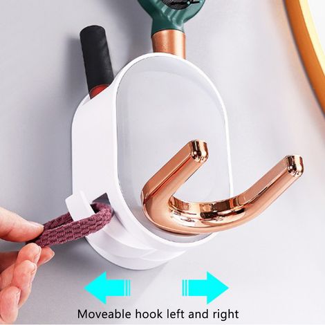 Wandmontierter Haartrocknerhalter ohne Bohren, Aufbewahrungsregal für Badezimmer, schwarz, 1 Stück, verpackt. (1/5)