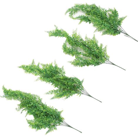 Plantes suspendues artificielles décoratives, Lot de 4, Vert, 11.6oz, Faux plantes pour mur et jardin (1/5)
