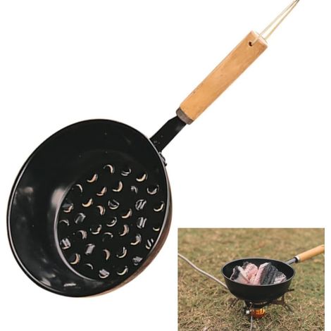 Démarreur de charbon de bois, poignée en bois, outils de barbecue à charbon, panier de démarrage de charbon de bois (1/5)