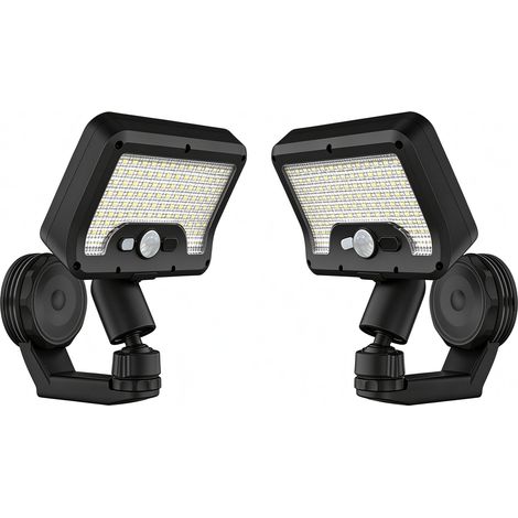 Lot de 2 lampes solaires magnétiques – Éclairage extérieur avec détecteur de mouvement – 600 lumens, 3 modes, faisceau 270° – Installation sans perçage – pour allée, garage, entrée et patio (1/5)