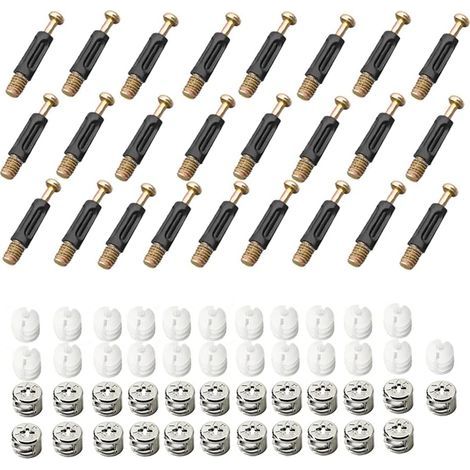 Ferrure D'assemblage 25 Pièces Raccords de Came Connexion 3 en 1 Connecteur de Meuble Raccord Came Connecteur de Meuble Excentrique Raccord pour Épisser Les Meubles Armoires de Table D'Armoire (1/5)