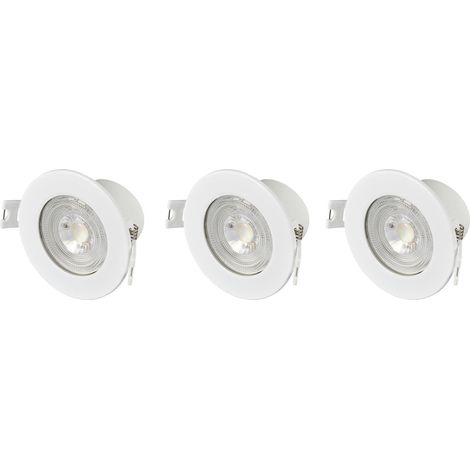 Sygonix SY-6417586  LED-Einbauleuchte 3er Set  Warmweiß bis Neutralweiß  LED LED 5.5 W Weiß