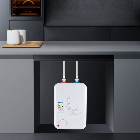 【Chauffage et ventilation】Petit chauffe-eau sous évier 6 l - 1500 W - Pour cuisine - Petit chauffe-eau - Température réglable de 30 à 65 - Pour une utilisation sous les éviers de cuisine et les lavabo (1/5)