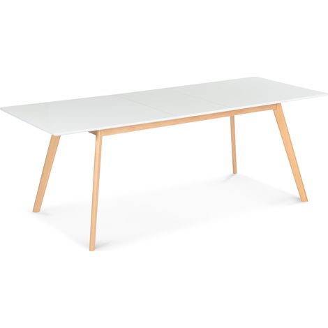 Table scandinave extensible IDMARKET INGA - 6-8 personnes - 160-200 cm - Blanche