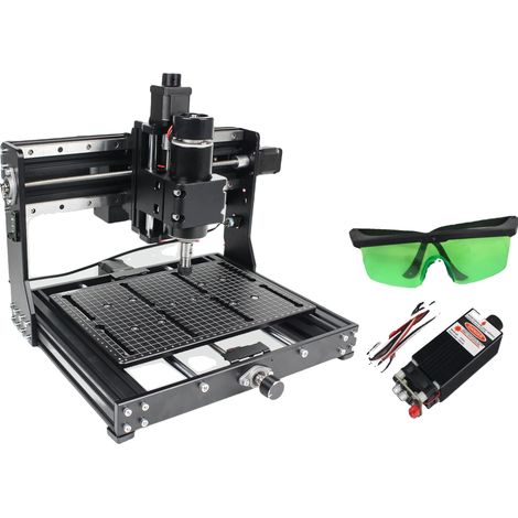Fresadora CNC para madera, husillo de 500 W, sistema de control GRBL, ADD offline + láser de 2,5 W (1/2)