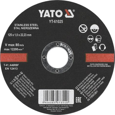 Disque 125 x 1 x 22.2 special inox a tronconner l'acier et tous les metaux