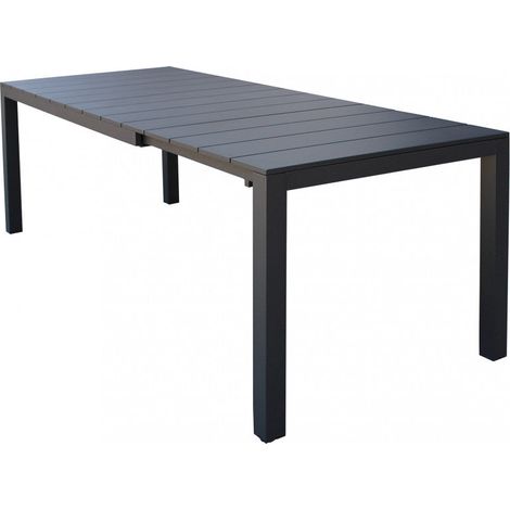 Tavolo allungabile "Seychelles" piano telescopico con doghe in alluminio per giardino e veranda -Tavolo 215/281 + 6 Poltrone / Bianco (1/5)