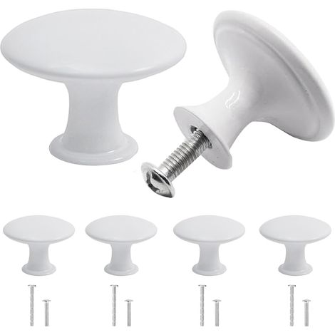 Set mit 4 runden Möbelknöpfen im Vintage-Stil inklusive Schrauben, für Schubladen, Möbel, Küchenschränke und Kleiderschränke (1/5)