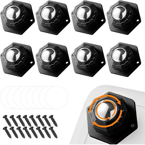 8 Petite Roulettes pour Meubles, Roulette Meuble Schwarz 300kg (1/5)