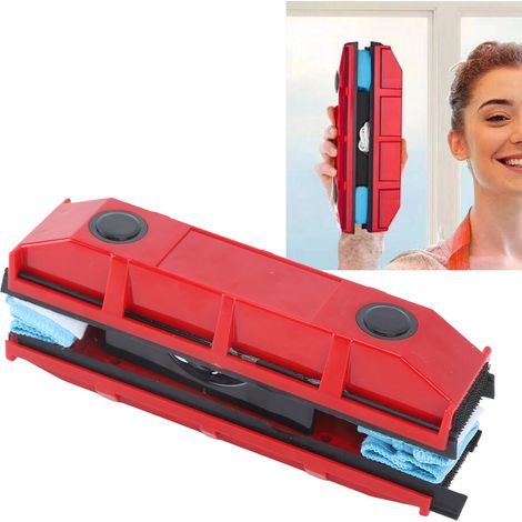 Doppelseitiger ABS-Fensterreiniger Fensterreiniger Komplettset mit 2 Reinigern + Basisstation + Tüchern Einfache Anwendung für Zuhause, Büro und Geschäft (1/5)