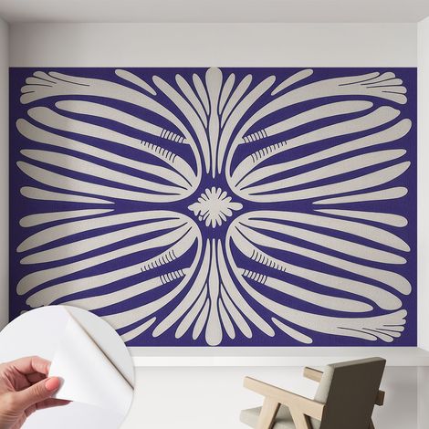 Fototapete Selbstklebend - Wanddekoration - Wandfolie - 3D Tapete Wand - Wohnungsdeko Blumensymmetrie 152x104 cm (1/5)