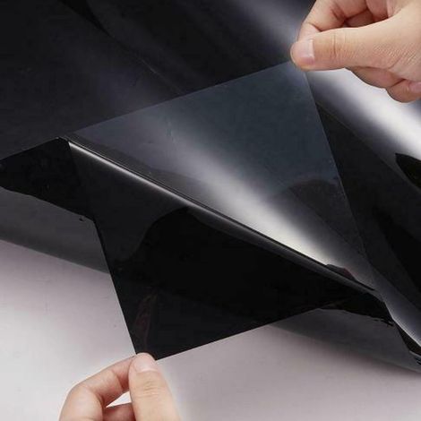 Film teinté pour Voiture - 300 cm x 50 cm - Noir Limousine - Rejet de Chaleur - Protection Contre Les Regards indiscrets - Résistant aux Rayures - Autocollant en Vinyle pour Lumière de Voiture (1/5)