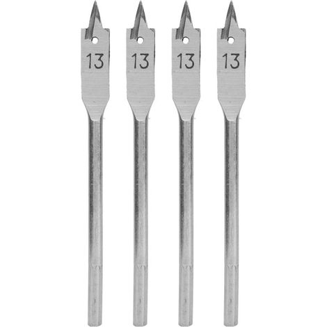 Jeffergarden Jeu de 4 forets plats en acier à haute teneur en carbone pour le travail du bois et la quincaillerie, 13 mm (1/5)