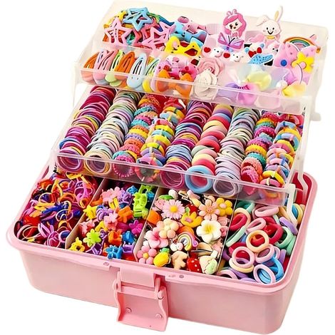 Haargummis Mädchen 8 Jahre Set Mit Haarspangen, Haarschmuck Mädchen Mit Elastischen Ringen, Geschenk Mädchens 5 Jahre 8 Jahres, Stück Bunte Gummibänder Für Pferdeschwanz (1/5)