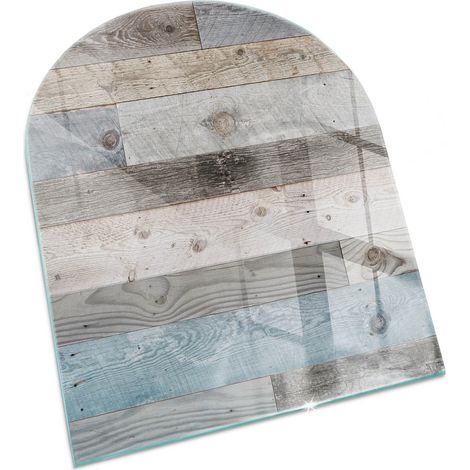 Plaque Rectangulaire décorative de protection avec impression graphique en verre trempé sous cheminée Planches de différentes nuances 80x70 cm (1/5)
