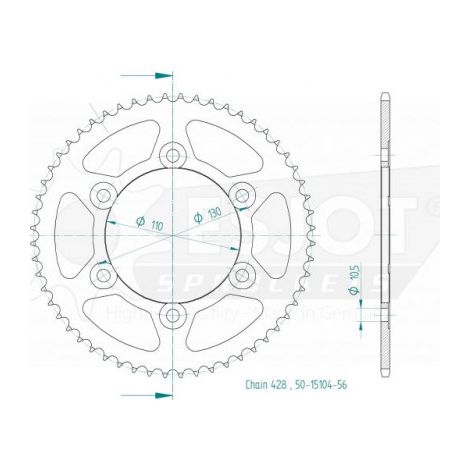 Esjot - couronne - 428 - 56 dents
