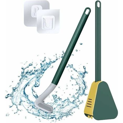 Golf Toilet Brush,Long-Handled Toilet Brush,Brosse de Toilette à tête de Brosse de Golf,Brosse Toilette Silicone,Brosses WC et Supports,pour Salle de Bains ou WC d’hôtes (armée Verte) (1/5)