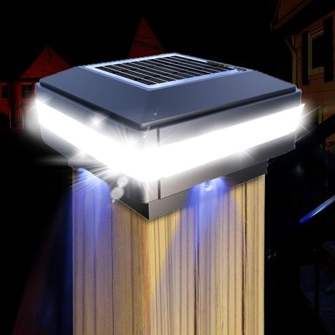 Lampes Solaires Capuchons de Protection, étanche Solaire Lumières Lampe Solaire de Jardin Extérieures pour poteaux de clôture 71 mm/91 mm/96 mm/101 mm/11 mm/121 mm (98 x 98 mm) (1/5)