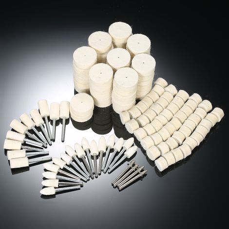 [JAMAIS UTILISÉ]129 pièces - Outils de polissage abrasifs, feutre de laine, accessoires de polissage pour surfaces métalliques, outil rotatif (1/2)