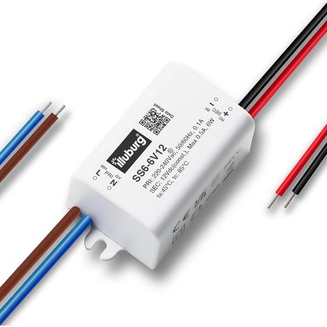Transformateur LED 12V 6W Étanche IP66 Compact 55x30x22mm Sans Scintillement LED Bloc d'Alimentation Driver Power Supply (1/5)