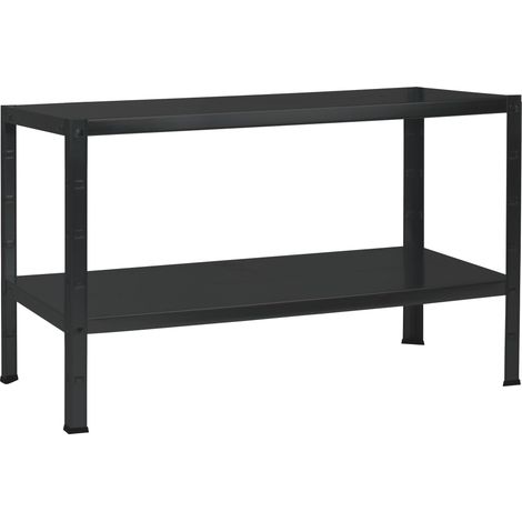 SCHULTE Regalwelt Steckregal mit 2 PowerMAX Fachböden, 65 kg Tragkraft, 43x100x40 cm (HxBxT), schwarz-Struktur, Blackline, Lagerregal, Werkstattregal, Kellerregal, Garagenregal, Metallregal (1/3)