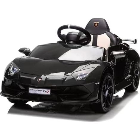 Voiture Électrique 12V pour Enfants Lamborghini sous Licence, avec Télécommande, Vitesse 3-5 Km/h, Portes Hydrauliques, Suspension, Véhicule Électrique pour Enfants de 3 à 8 Ans Noir
