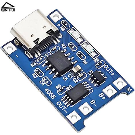Charging board with USB Type-C interface, dual overcurrent protection module for lithium batteries (1 A), 4.2 V (1/4)