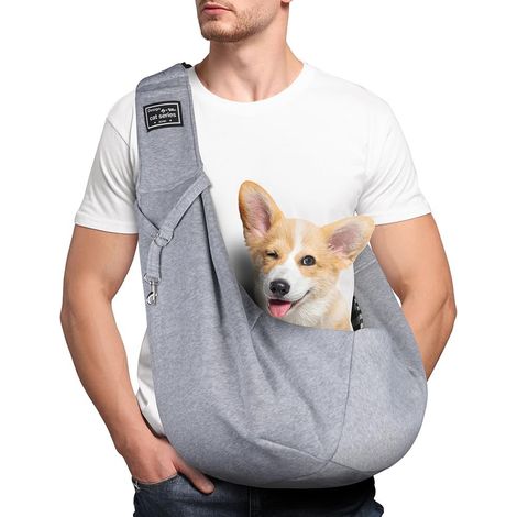 LaBlanc - Borsa da trasporto per cani e gatti, borsa da trasporto regolabile con tracolla per cani/gatti di taglia media fino a 7,5 kg per viaggi all'aperto con cani e gatti