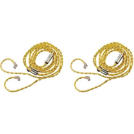 2Pcs QKZ Écouteur Upgrade Câble 8 Core Argent Plated 2Pin 0.75mm 3 5 mm HiFi IEM Câble pour QKZ ZXN ZXT Wired Casque (1/5)