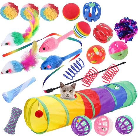Katzenspielzeug, interaktives Spielen, ansprechende Designs, 24er-Packung (1/2)