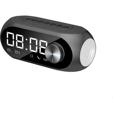 Enceinte rechargeable bluetooth multifonction hi-fi sans fil horloge stéréo double réveil (1/4)