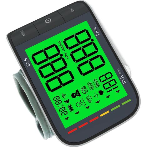 Tensiomètre de poignet brassard ajustable grand écran LCD numérique pour maison voyage (1/2)