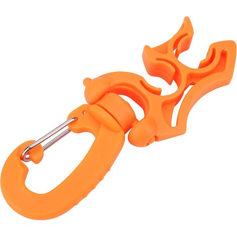 1 Pièce Support de Clip pour Tuyau Basse Pression de BCD de Plongée, avec Boucle à Crochet (Orange) (1/3)