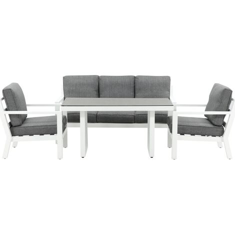 Barcelona set de jardin 4 parties gris, blanc. (1/3)