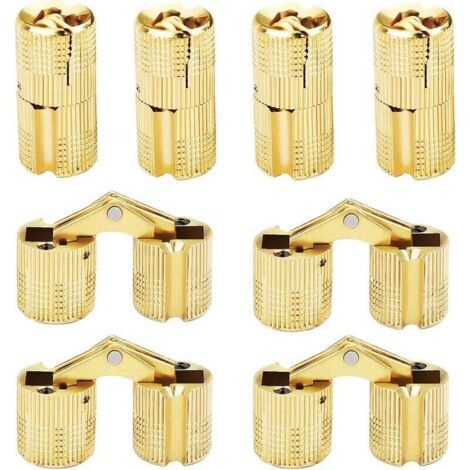FENOPLASTICACharnière cachée en cuivre pur 8pcs10MM charnière cachée en cuivre charnière cylindrique à un mot，Pour meubles de maison, portes et fenêtres, etc. (1/5)
