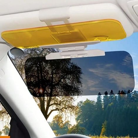 Extension de pare-soleil de voiture 2 en 1 pour SUV, anti-éblouissement, vision jour/nuit, filtre UV, protection oculaire, clip en PVC, pour la sécurité de conduite (1/5)