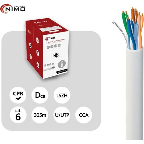 Cable Datos Utp Cat6 Interior Cca Awg23 Lszh Blanco (305m) Wir9029