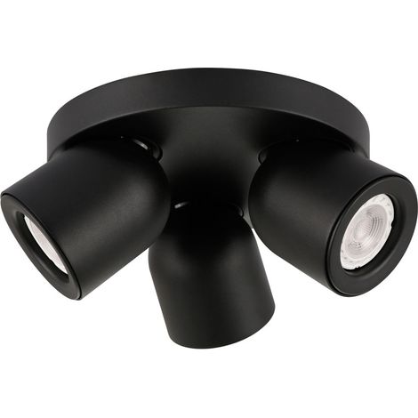 Plafonnier Italux Nuora noir 3 spots GU10 orientables (1/2)