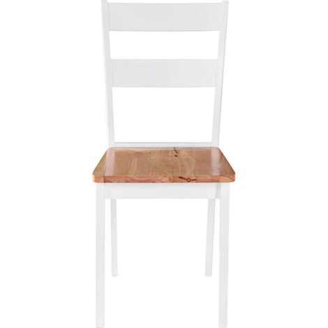 Maison Exclusive - Esszimmerstühle 2 Stk. Weiß Massivholz Gummiba