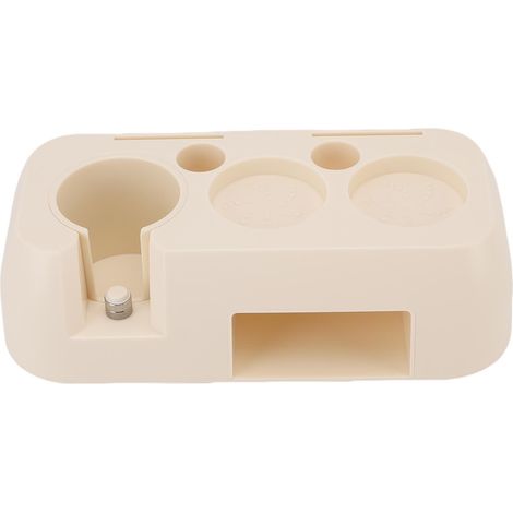 Station de tassage de café ABS, support universel pour porte-filtres de 49 mm, 51 mm, 53 mm et 58 mm, beige (1/5)