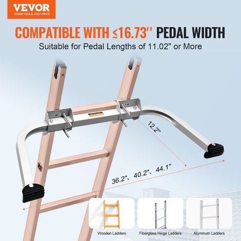 Stabilisateur d'Échelle de Toit en Acier au Carbone avec Accessoires, Pieds Caoutchouc Antidérapants, Capacité Charge 150 kg, Compatible avec Différentes Formes d'Échelles pour Gouttière Toit (1/5)